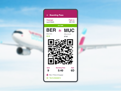 Daily UI 024 - Boarding Pass design ui