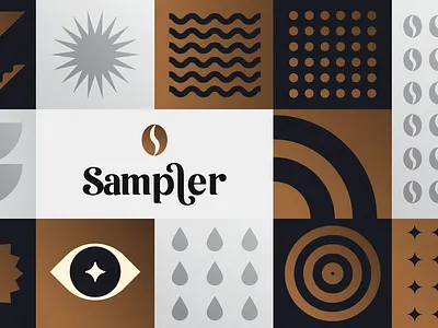 Sampler branding cafe coffee design diseño empaque geometric geometrico graphic design illustration illustrator ilustracion logo packaging photoshop product