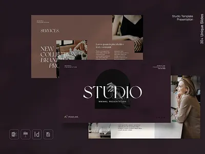 Studio Portfolio PowerPoint Template #1 app branding design graphic design illustration logo typography ui ux vector