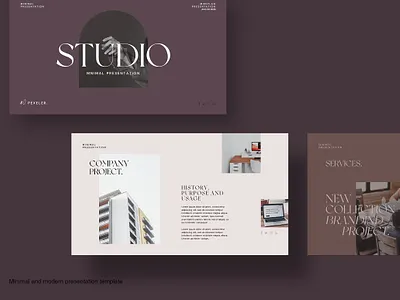 Studio Portfolio PowerPoint Template #2 app branding design graphic design illustration logo typography ui ux vector