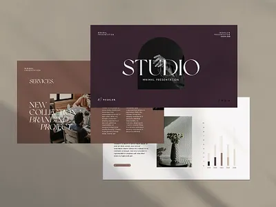 Studio Portfolio PowerPoint Template #6 app branding design graphic design illustration logo typography ui ux vector