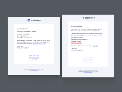 ProSource Invoice Email Templates 2023 brand branding design email finance invoice logo marketing payment typography ui