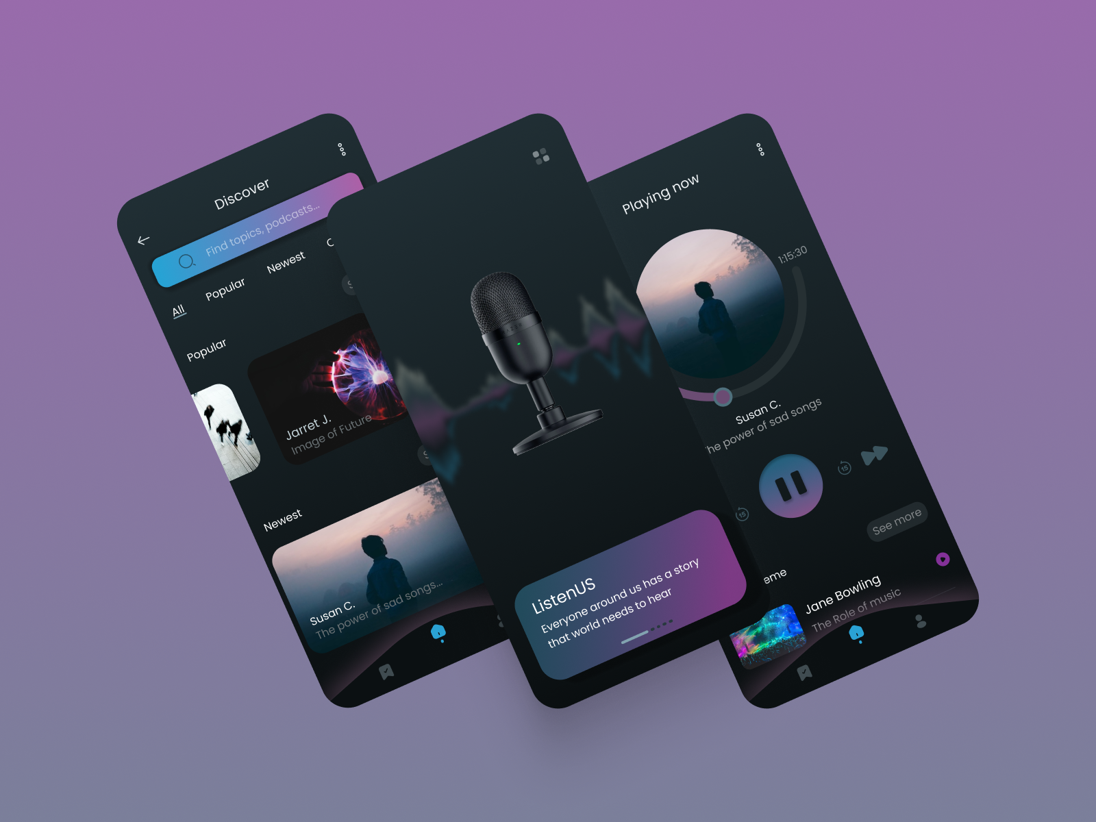 Example of ListenUS Mobile app
