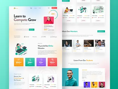 Online Learning website branding design graphic design typography ui ux vector