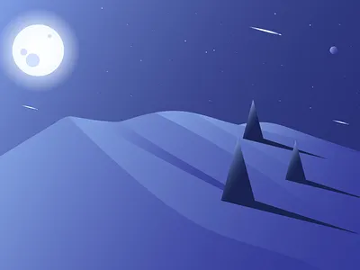 moonlit night illustration vector illustration