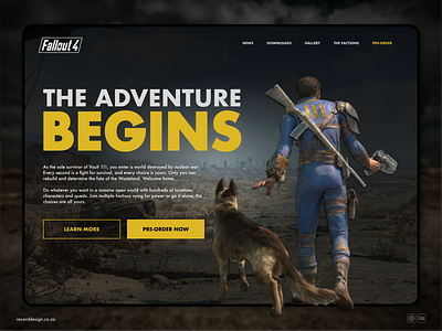 100 Day UI Challenge - Day #003 - Landing Page design fallout fallout 4 landing page ui ui design ux ux design uxui web web design website
