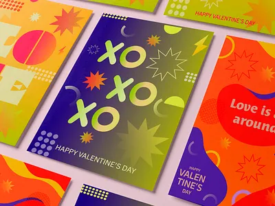 Valentine’s Day poster. Creative modern design template abstract background banner concept design geometric graphic design illustration modern poster