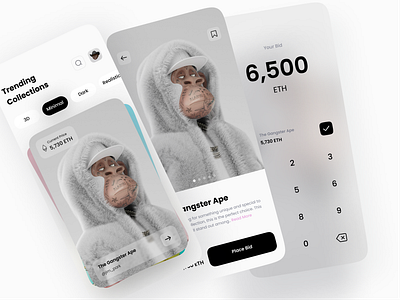 Minimal NFT Shop bid bitcoin design ecommerce ether illustration marketplace minimal mobile app design mobile ui nft nft shop shop ui ui ux uidesign uiux uiux design uiuxdesign ux