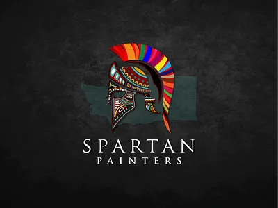 SPARTAN PAINTER design by Toseef Naser creative logo graphic design illustration mascot