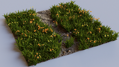 3d model of a landscape 3d 3d artist 3d modeling blender flowers gaming graphic design landscape modeling