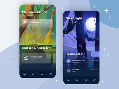 Meditation App design graphic design meditation meditation app uiux uiux design web design