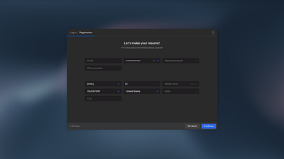 Registration form form interface registration ui ux