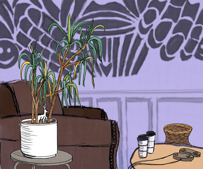 Standing Passengers art chicago coffee coffee shop couch design digital illustration drawing games illustration lounge procreate still life surroundings west town