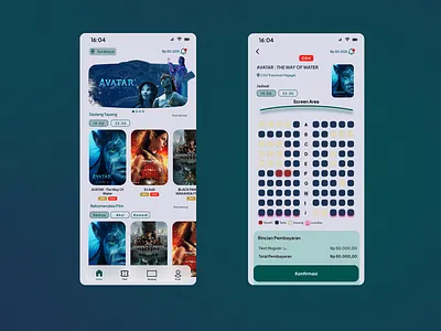 Theter Movie Ticketing App branding graphic design ui