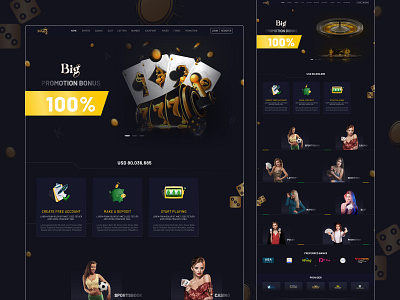 Casino Landing page adobe xd design figma illustration landing ui design uidesign white