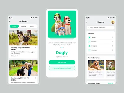 Pet Training - Mobile Apps animal training app app design care cat training clean design creative design dog training midern design mobile app mobile app design pet apps pet care pet shop pet store pet training training ui ui design ux