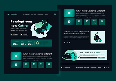 Catner.io Landing Page app branding design graphic design illustration ui ux