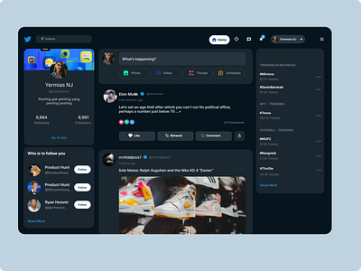 Twitter Homepage Redesign animation ui