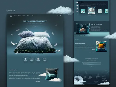 Bed Linen shop website design bed bedlinen bedlinenwebsite bedshop design designforweb dream figma landingpage landingpagedesign landingpageui onlineshop sleep sleepshop sleepstore surealism ui web webdesign webstore