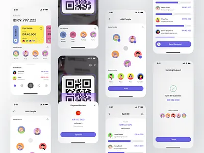Fintech App - Split Bill app figma fintech fintech app mobileapp split the bill splitbill ui uidesign