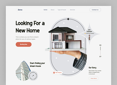 Real Estate Landing page apartement architecture building clean design creative design graphic design header house landing page landing page design minimal design properties real estate ui ui ux ux web design website website design