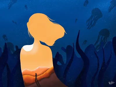 Feelin Lost 2d art branding desert design digital art draw drawing illustration illustrator logo lost ocean procreate sea ui