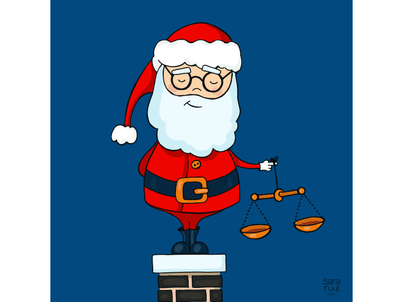 Justice in Christmas time animation christmas cute gif illustration justice motion graphics santa