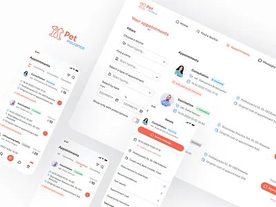Pet Insurance Service: iOS based mobile app and desktop app design filters insurance ios minimal navigation pet ui user interface ux web