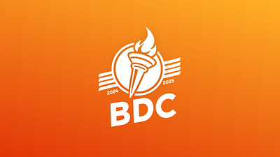 Logotype BDC - Displays & Vidéo association audencia bdc blue brand branding chatgpt figma fire flame graphic design ia illustration linear logo logotype motion orange vector