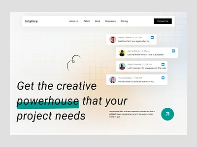 Intehire: Web Landing Page agency best shot colors design hire jobs landing page portal ui ux web website