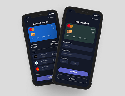 Card checkout app design typography ui ux