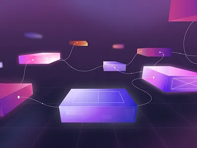 Blockchain bitcoin blockchain blocks crypto cryptocurrency design finance geometry graphic design illustration token trading vector wallet