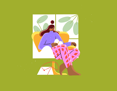 Books and flowers 💐 📕 2d adobe adobe illustrator branding character design character illustration commercial cute design editorial female flowers graphic design green hand drawn illustration illustrator procreate vector woman