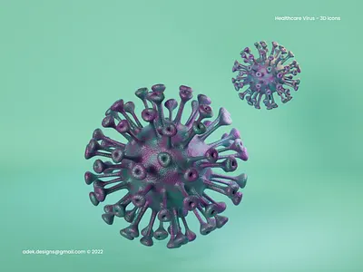 3D Icon Healthcare Virus 3d blender covid covid 19 covid19 design flu graphic design healthcare icon illustration logo medicine ui vector virus