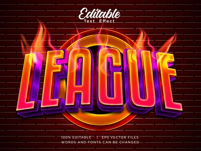 sport league word editable text effect with fire background design editable effect effects fire flame font game glow graphic design headline illustration league light logo sport style template title