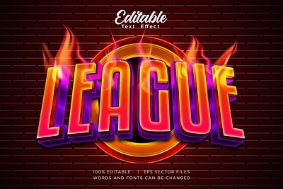 sport league word editable text effect with fire background design editable effect effects fire flame font game glow graphic design headline illustration league light logo sport style template title