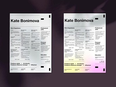 Branding – CV branding cv design gradient grain graphic design minimal minimalist minimalistic personal branding resume typography whie