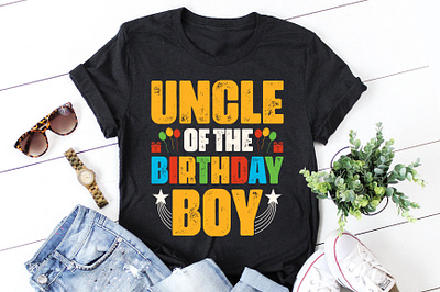 Uncle of the Birthday Boy T-Shirt Design t shirt design vector png