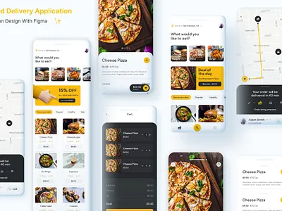 Food Delivery App Design animation app figma minimal mobile prototype ui