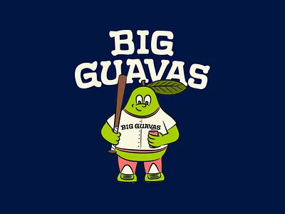 Big Guavas Sandlot Baseball Club baseball florida guava lettering mascot