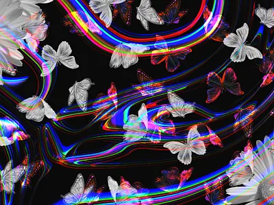 "WHEN THE BUTTERFLIES FLY TO HEAVEN" art butterflies colors design digitalart flowers
