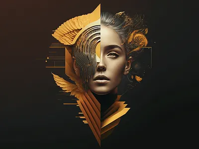 Portrait collage art cinematic collage collageart colorgrading design fashion graphic graphicdesign illustration media midjourney minimal mixed mixedmedia photography portrait portraitphotography portraiture