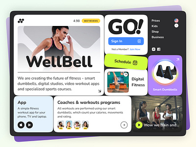 Digital fitness | Title web page design digital digital fitness fitness home fitness logo online online fitness smart uiux user interface web design web header