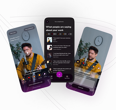 Vocalize - UI/UX Design of a cover music sharing App design mobile app ui ux