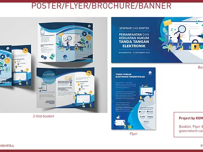 Brochure & Banner for KOMINFO banner brochure illustration vector