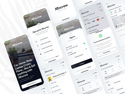 Mobile App UI UX Design - XEscrow 3d adobe app bitcoin branding creative design cryptocurrency design ecommerce ui design figma community figma design graphic design illustration logo minimal mobile app design motion graphics ui ui ux ui ux design