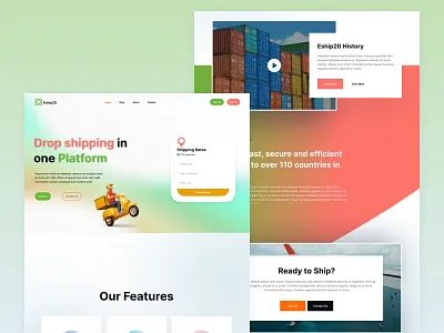 Drop Shipping website UI drop shipping website shipping website ui webd esign website ui