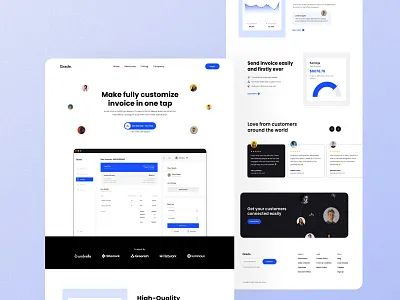 Grade - Landing Page Design ai design flat invoice website landing page landing page ui minimalist trendy typography ui ux web ui website design website ui