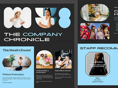 The Company Chronicle- Landing Page 3d animation app branding business color commercial composition design design studio development graphic design illustration landing motion graphics navigation promo service typography ui