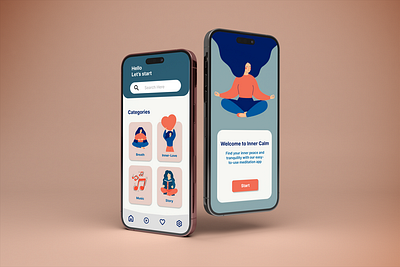Inner Calm Application: A Meditation Service meditation ui visual design